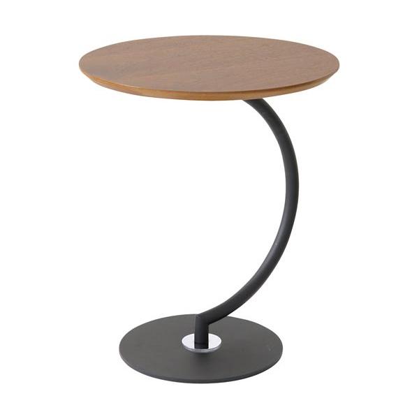 ★商品合計金額3000円(税込)以上送料無料★ウォルナットの木目が美しいサイドテーブル●外寸法／Ｗ４６０×Ｄ４６０×Ｈ５５５ｍｍ●天板厚さ／１８ｍｍ●下肢空間寸法／●材質／天板：天然木化粧繊維板（ウォルナット突板）●材質／脚：スチール●材質...