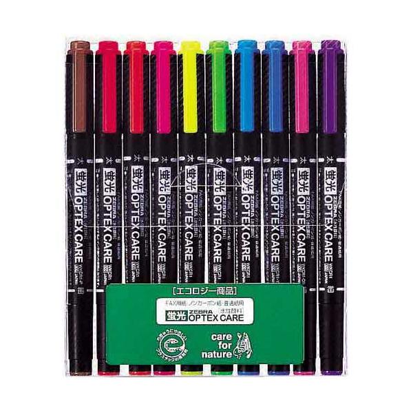 他サイト： ゼブラ 蛍光オプテックス　ケア　１０色セットの商品画像