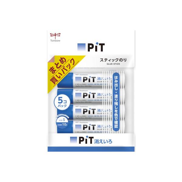 トンボ鉛筆 スティックのり消えいろピットS 約10g 5本 トンボ鉛筆 スティックのり消えいろピットS 約10g 5本