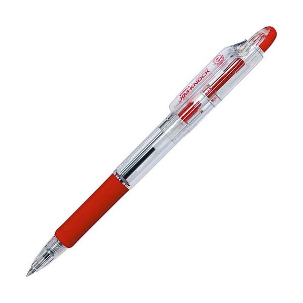 ゼブラ ノック式ボールペン　ジムノック０．７ｍｍ　赤１０本