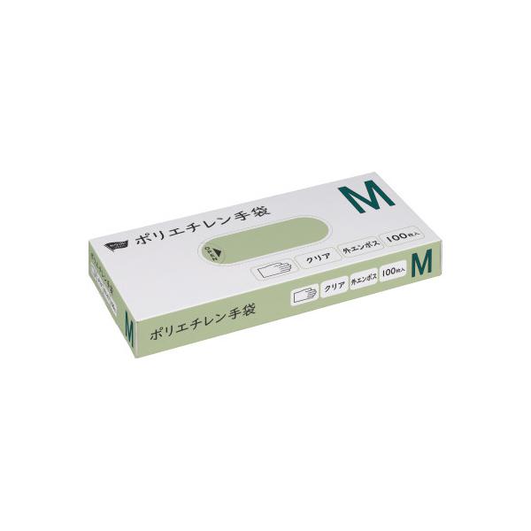 ★商品合計金額3000円(税込)以上送料無料★価格で選ぶポリエチレン手袋！すべり止め効果のある外側のエンボス加工。食品衛生法規格基準適合品。●カラー／クリア●サイズ／Ｍ●寸法／全長２７５×掌幅１４０×中指長さ８３ｍｍ●厚み／０．０２３ｍｍ●...