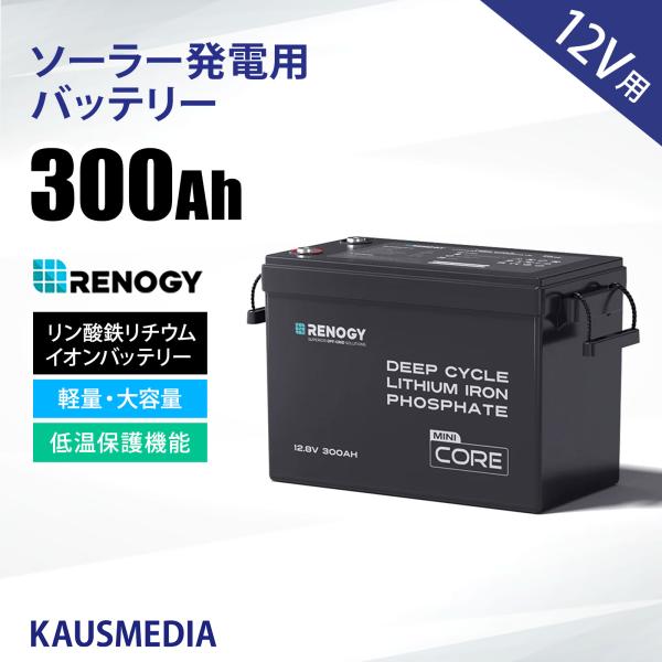RENOGY（レノジー） 12V 300Ah リン酸鉄 リチウムイオンバッテリー