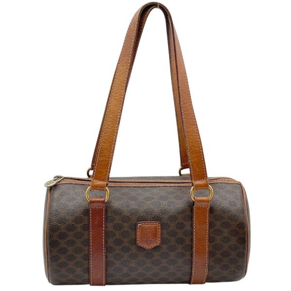 586 セリーヌ　マカダム　ボストンバッグ　ハンドバッグ　ブラウン CELINE（セリーヌ） マカダム ラージ ハンドバッグ トラベルバッグ
