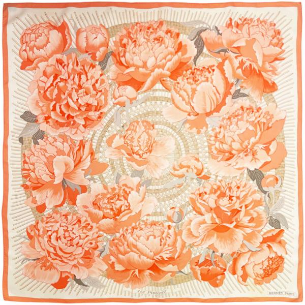 HERMES（エルメス） スカーフ カレ90 90cm シルク 100％ Les Pivoines