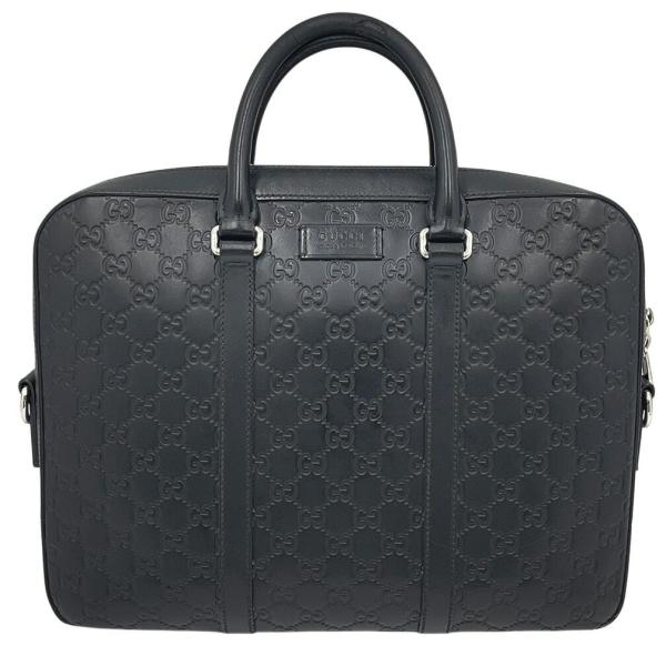 美品 GUCCI グッチ レザー ビジネス バッグ ブリーフケース A4 グッチシマ ビジネスバッグ グッチ GUCCI メンズ A4収納 ブリーフ