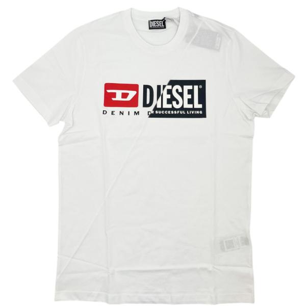 Tシャツ 半袖 ディーゼル DIESEL メンズ L レディース SDP10091A-100 Wロゴ コットン ホワイト 白 新品