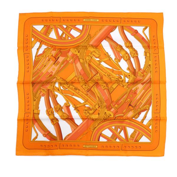HERMES スカーフ 70 オレンジ/グレー系 エルメス Hermes HERMES スカーフ 70×70 CARRE VINTAGE カレ70