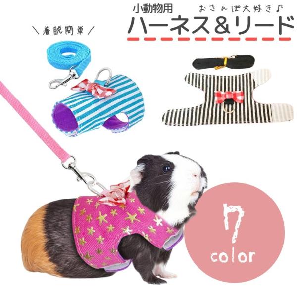小型ペット用のお散歩用チェストストラップ＆リードです。ハムスターやモルモット リス ネズミ などにおすすめです。※サイズをお確かめになり、対応しているか確認の上ご購入お願いいたします※面ファスナーでの固定になるので、強く引っ張るとはがれるこ...