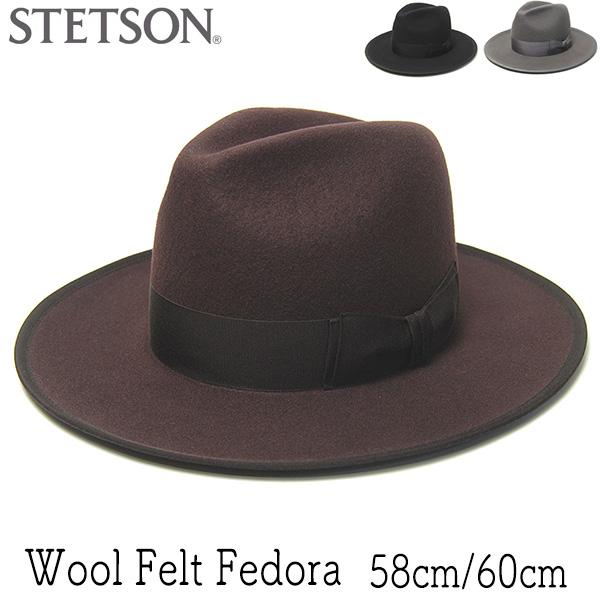 STETSON ステットソン ウール ハット 帽子 Lサイズ STETSON 帽子 ウールフエルト中折れ帽 ステットソン 秋冬 メンズ