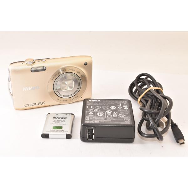 可動品 NIKON S3300 ☆極上品☆ Nikon ニコン COOLPIX S3300 スイートゴールド コンパクト