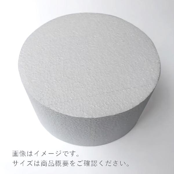 スチロール製の円柱です。直径150mm × 高さ50mm