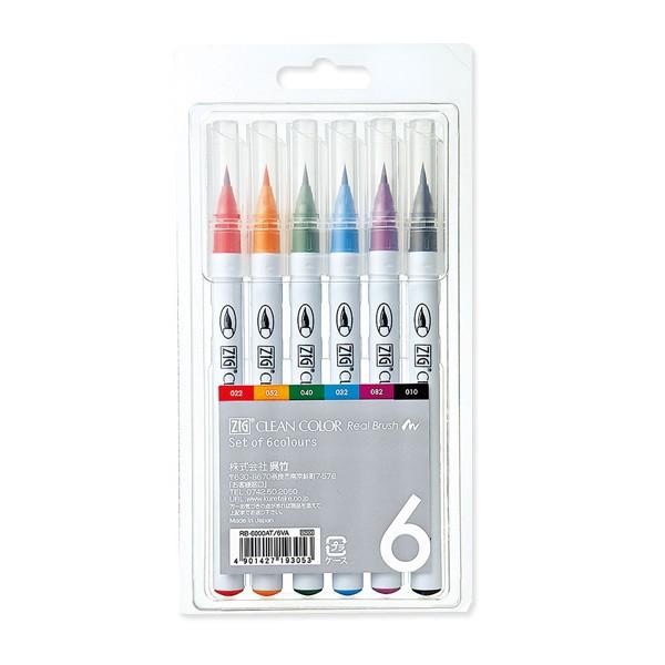 クレタケ ZIG クリーンカラー リアルブラッシュ 6色セット : カワチ