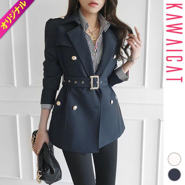 トレンチコート レディース 長袖 アウター ベルト付き ハーフ丈 ミディ丈 シンプル エレガント シック オフィス フォーマル 春 韓国 To Kawaicat 通販 Yahoo ショッピング