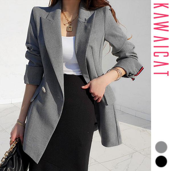 ジャケット レディース 長袖 テーラードジャケット アウター 袖折り返し 大きいサイズ ロング 春 秋 韓国 To Kawaicat 通販 Yahoo ショッピング