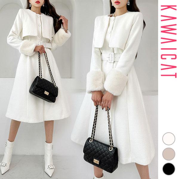 コート レディース アウター 長袖 ノーカラー ロング丈 ミモレ丈