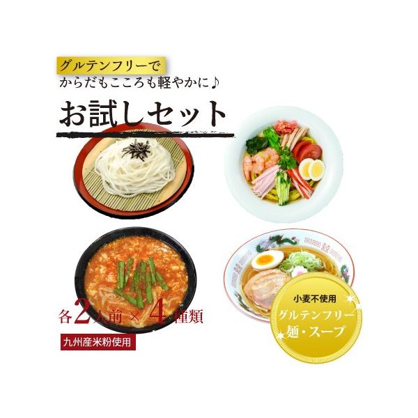 お試しセット 美人麺 グルテンフリー ラーメン うどん 冷やし中華 宮崎辛麺 生麺 九州産米粉 国産 小麦粉不使用 常温保存 スープ付き 2袋 4種類セット Buyee Buyee Japanese Proxy Service Buy From Japan Bot Online