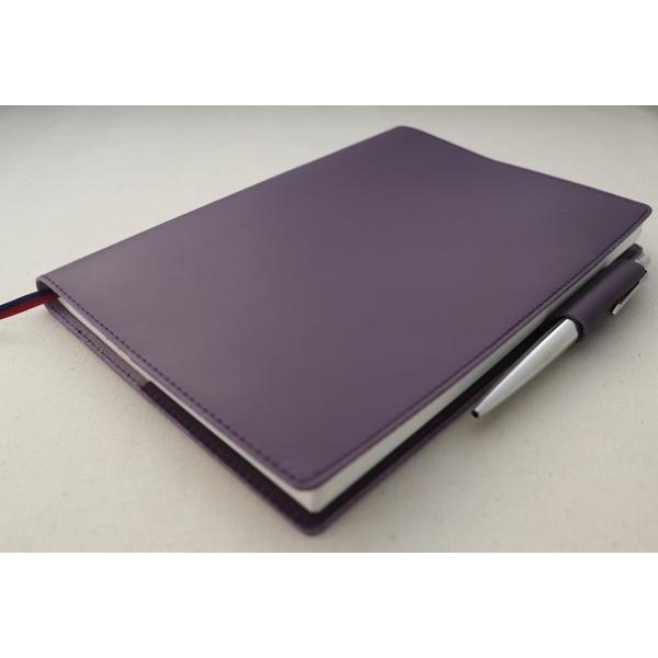 ご確認用 牛ヌメ革 パープル A5 手帳カバー 紫　牛革　ヌメ革　バタフライ ご確認用 牛ヌメ革 パープル A5 手帳カバー 紫 牛革 ヌメ革