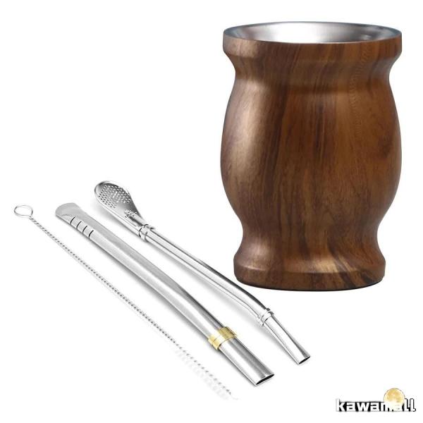 完全な高品質セット：ステンレス鋼のイェルバマテひょうたんティーセットが含まれています。モダンメイトひょうたんカップ1つ、ステンレス鋼ボンビージャストロー2つ、クリーニングブラシ。日常の個人的な使用や、ユニークで思いやりのある贈り物として最適...