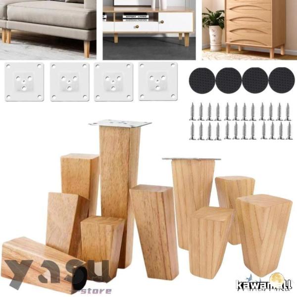 *高品質の無垢材で作られています、表面が滑らか、防湿、光沢、耐久性、長寿命の木製家具脚。堅木張りの床を傷つけずに新品の状態に保つための4個 丸い家具保護パッド付属しています。*お好みに応じて、傾斜または直線木製テーブルの足をお選びください。...