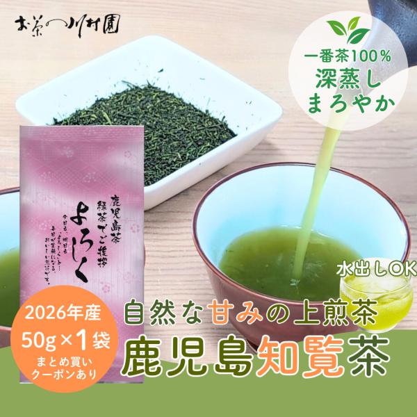 お茶 お茶の葉 知覧茶 深蒸し煎茶50g×1袋 鹿児島茶 緑茶 2026年産一番茶 日本茶 プチギフト 2袋以上でネコポス送料無料