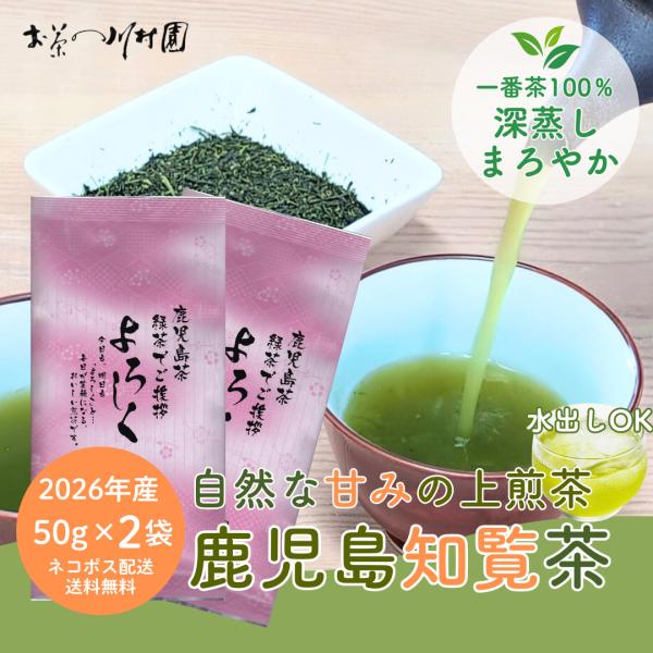 お茶 お茶の葉 知覧茶 深蒸し煎茶50g×2袋 ネコポス配送セット 鹿児島茶 緑茶 2026年産一番茶 日本茶 プチギフト