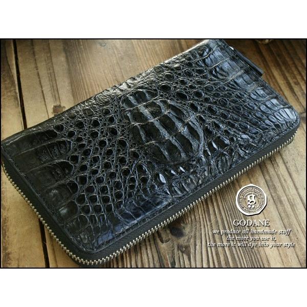 ゴダン GODANE spcw8005cp クロコ ラウンドファスナー長財布（ジャバラ