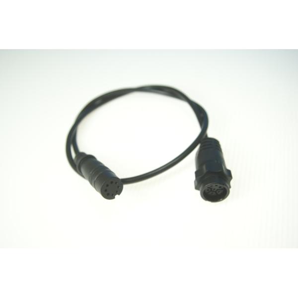 7ピン仕様の振動子をフックリビールの丸形ソケットに接続する変換ケーブルです。自船取り付けの振動子を活かして最新のフックリビール機を導入することができます。　ロランス社以外の振動子でも他社振動子コネクターを同時に導入することでつなぐことができ...