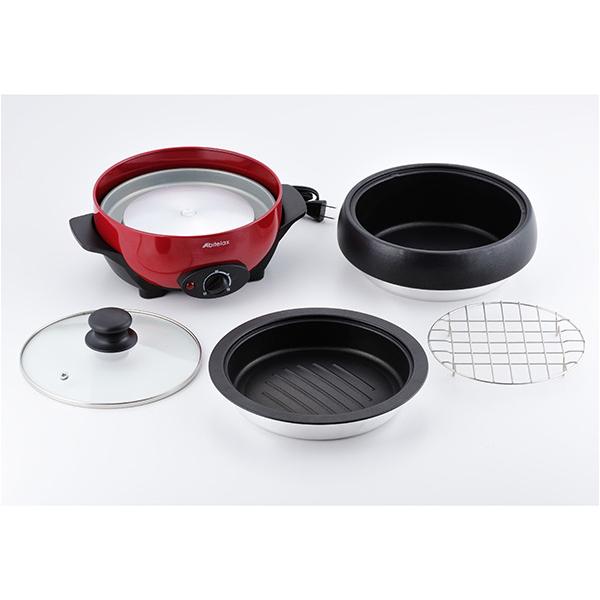 21cm電気グリルパン レッドカラー 特大サイズ 1?3人対応 アビテラックス 電気グリルパン｜APN-18G-R｜[通販]ケーズデンキ