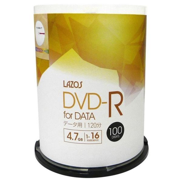 DVD-R 4.7GB f[^p 100gXshP[X 16{Ή zCgChΉ Lazos  L-DD100P/2600P