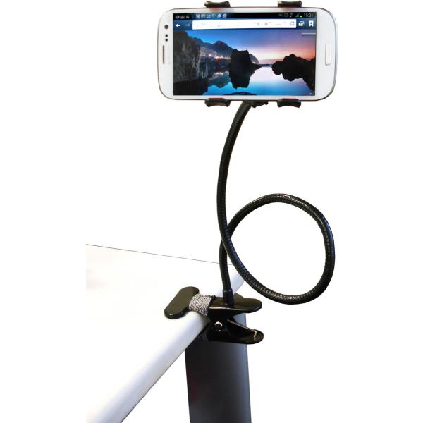 スマートフォン用クリップスタンド フレキシブル ロング 66cm ブラック Lazos G-SCS/0828/送料無料