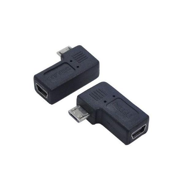 変換名人 miniUSB-microUSB変換プラグ L型変換アダプタ USBM5-MCLLF 4571284882508ｘ１個/送料無料メール便 ポイント消化