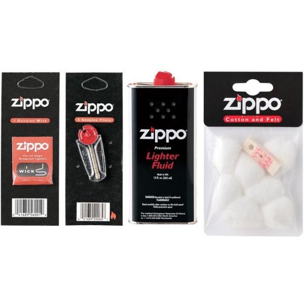 ジッポーのメンテナンスにZippo社純正のセットをご用意しました。本体の掃除や交換に便利です。是非お使いください。■商品名　Zippo オイルライター 専用 メンテナンス4点セット■セット内容○芯（1本入り）×1○石（6個入り）×1○コット...