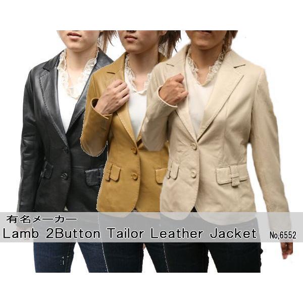レザージャケット レディース テーラードジャケット ラム革 カラー全3 