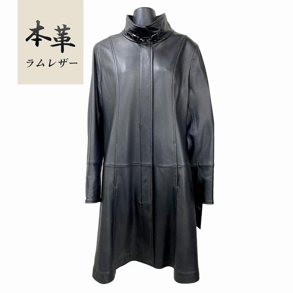 相談中ラムレザースタンドカラーロングコート Lサイズ ブラウン ルスークホリデー LE SOUK HOLIDAY スタンドロングコート （ブラウン