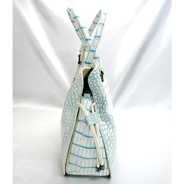 クロコダイル風ハンドバッグ　2way 目地染　珍しい色 楽天市場】目地染め クロコダイル ハンドバッグ 2WAY マット加工