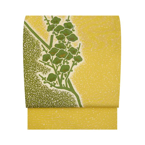 日本工芸会正会員 坂井修 梅の花の模様 撒糊友禅名古屋帯【未着用品