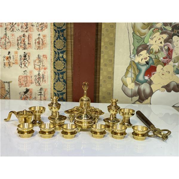 密教 法具 前具◇金剛鈴/金剛盤 五鈷杵三鈷杵独鈷杵火舎香炉一面器六器