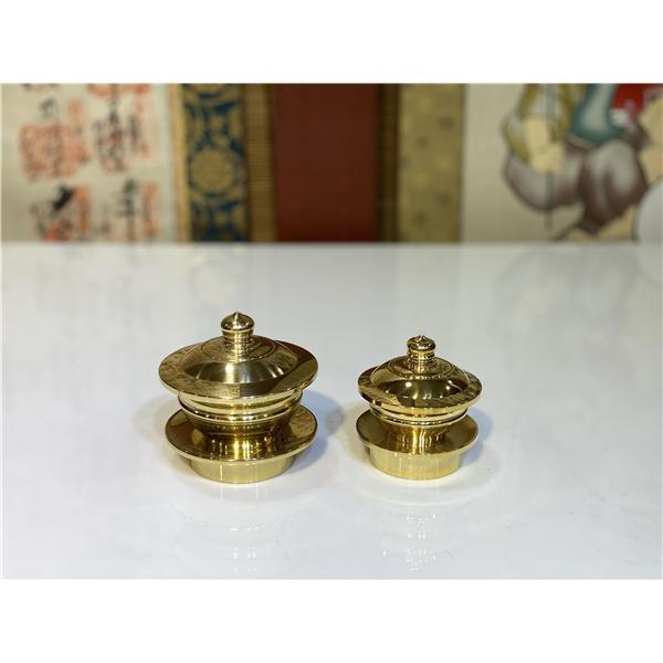 密教 法具 佳品 真鍮製 洒水器、塗香器二器セット 密教法具 大々型