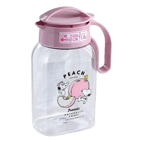 他サイト： タテヨコ・スクリューピッチャー スヌーピー ピーチ 容量1.8Lの商品画像
