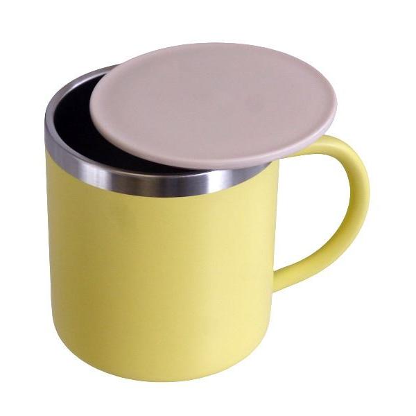 蓋付きステンレスマグカップ ニュービーサイド イエロー 容量350ml