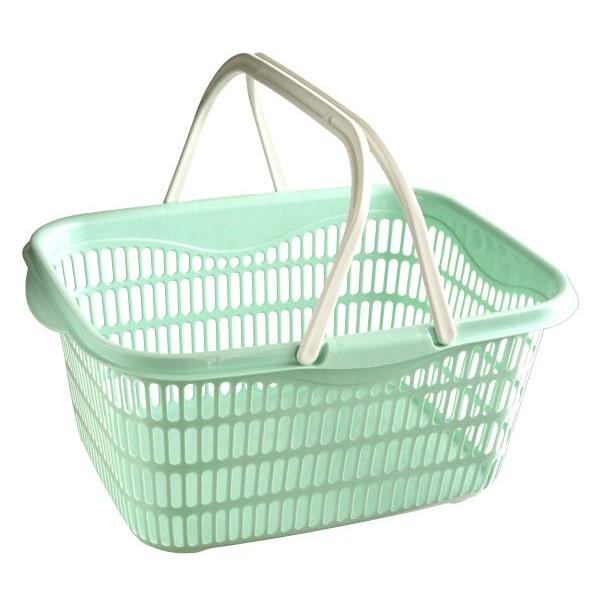 バスケットです。日用品やタオルなどひとまとめにできスッキリ収納できます。移動にも便利な持ち手付きです。●外寸(約)・460×340×高さ212mm(持ち手含む)●内寸(約)・325×220×深さ200mm●色・ミントブルー●原料樹脂・ポリプ...