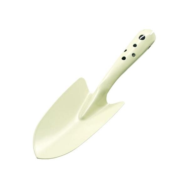 移植ゴテです。やさしいアイボリーカラーの移植ゴテです。苗を植えたり草花の移植に便利です。※材質上擦り傷や塗装が剥がれている場合がございます●サイズ(約)・85×全長270mm●色・アイボリー●材質・鉄(粉体塗装)●用途・移植ゴテ スコップ ...