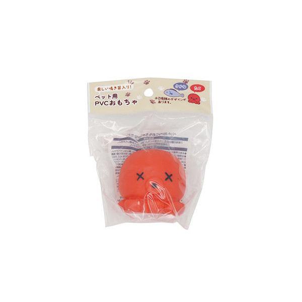 ペットのおもちゃです。やわらかいPVC素材を使用したペット用おもちゃです。笛付きで楽しく遊んだりトレーニングができます。※種類の指定はできません●サイズ(約)・さかな:80×36mm たこ:50×48mm●材質・本体:塩化ビニル樹脂 鳴き笛...