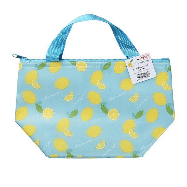 トート型ランチバッグ レモン柄 30×19×マチ15cm : 100円雑貨&日用品卸