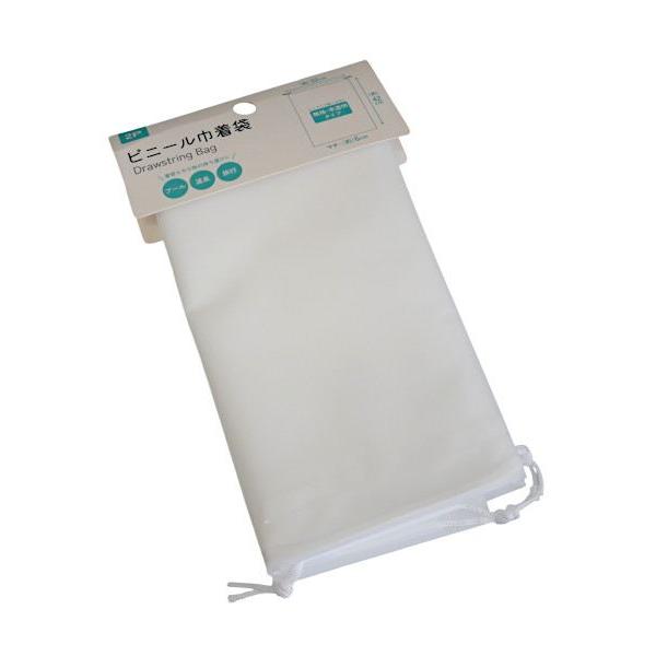 ビニール巾着袋 42×32cm 2枚入 (100円ショップ 100円均一 100均一 100均)