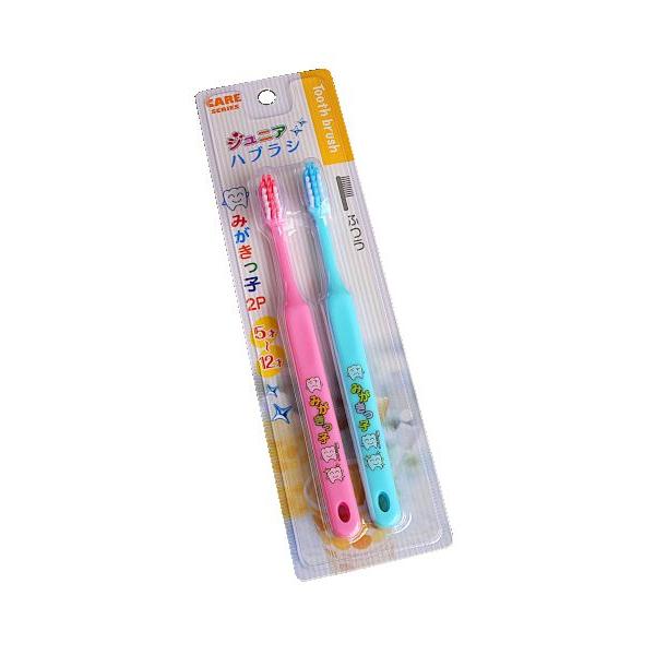 ジュニア歯ブラシ、2本入りです。5歳から12歳に適した子供用の歯ブラシです。奥歯の奥まで届いてしっかり磨けます。※色の指定はできません●1本のサイズ(約)・12×150×14mm●耐熱80度●材質・毛:ナイロン 柄:ポリプロピレン●用途・歯...