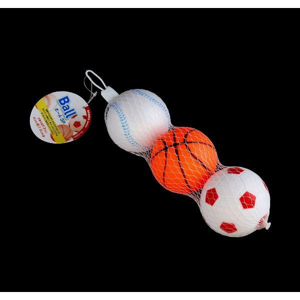 ボール ７ｃｍ ３個入 野球 バスケ サッカー柄 2gro 100円雑貨 日用品卸 Bababa 通販 Yahoo ショッピング