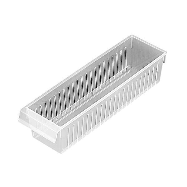 冷蔵庫用の収納ストッカーです。缶ビールや瓶詰食品を並べて収納できます。長さがあり冷蔵庫奥のデッドスペースを有効活用できます。引き出しやすい取っ手付きです。食品をまとめれば冷蔵庫内をすっきり整理できます。●外寸(約)・87×302×高さ70m...