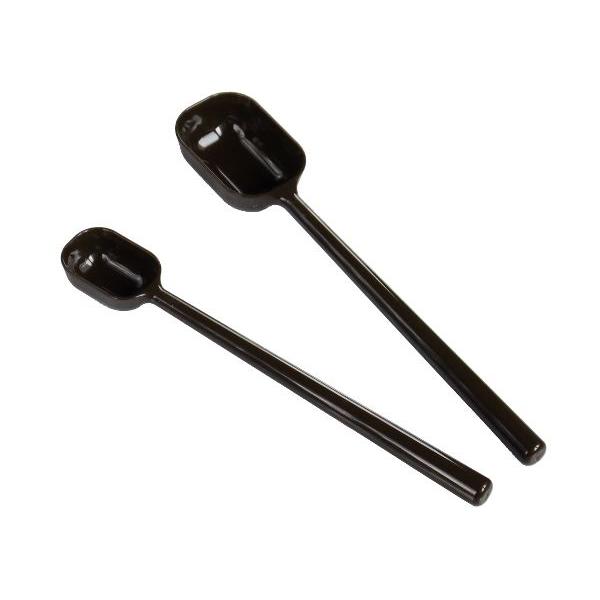 計量スプーン、2本入りです。大さじ(15ml)と小さじ(5ml)のロングタイプの計量スプーンです。柄が長く深いビンでも底までしっかり届きます。スリムな形状で、口の狭い容器でもお使いいただけます。食器洗い乾燥機に対応しております。砂糖・塩など...