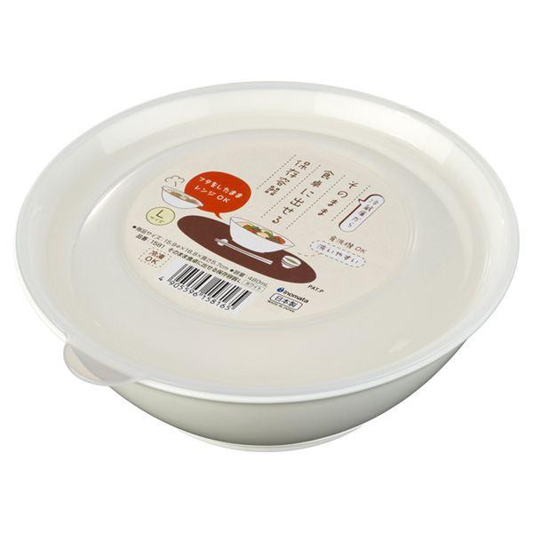 そのまま食卓に出せる保存容器 ホワイト L(容量480ml) (100円ショップ